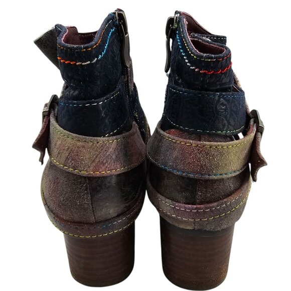L'Artiste by Sprink Step Womens 36 Shazzam Leather Boot Navy Multi - Picture 8 of 16